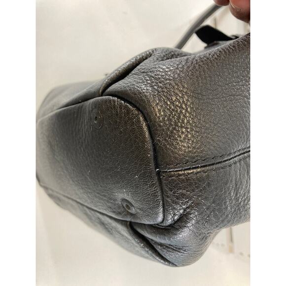 MICHAEL KORS, MEDIUM SIZE BLACK PEBBLED LEATHER HANDBAG - Picture 16 of 16